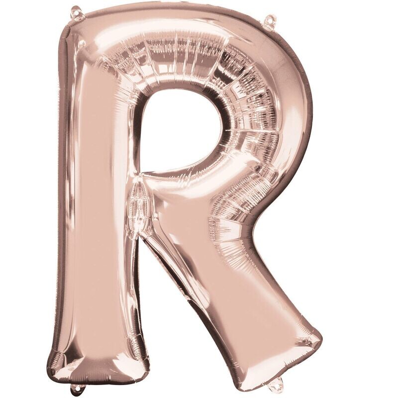 Jumbo Letter R Rose Gold Foil Balloon