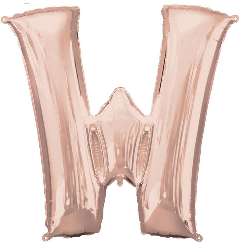 Jumbo Letter W Rose Gold Foil Balloon