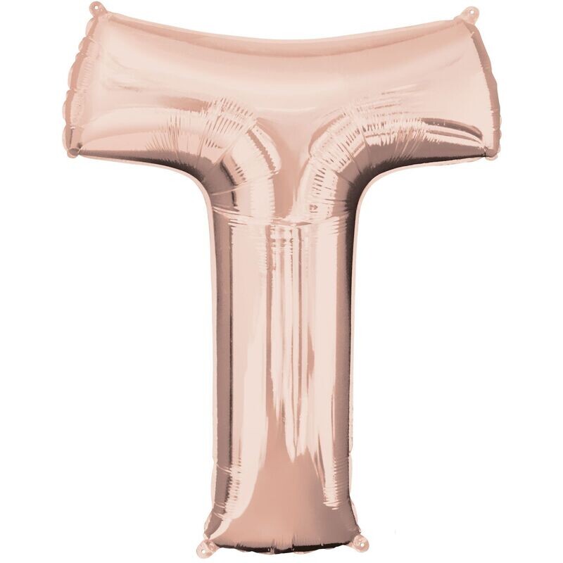 Jumbo Letter T Rose Gold Foil Balloon