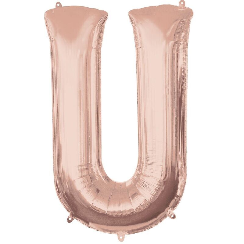 Jumbo Letter U Rose Gold Foil Balloon
