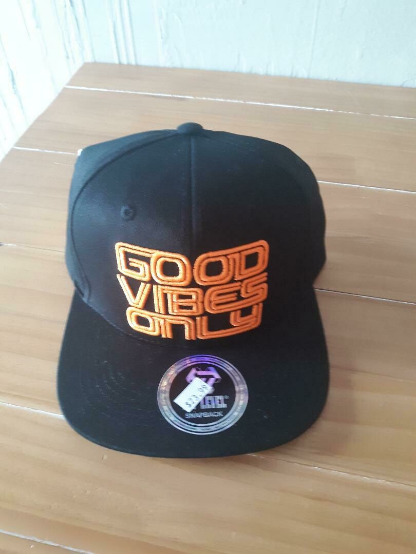 BrokenSpirit_Apparel (BSA) Black and Orange Good Vibes only Hat