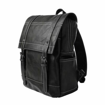 BrokenSpirit_Apparel (BSA) Black Drake Vegan Leather Rucksack Messenger