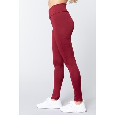 BrokenSpirit_Apparel (BSA) Cross Waistband Maroon Leggings