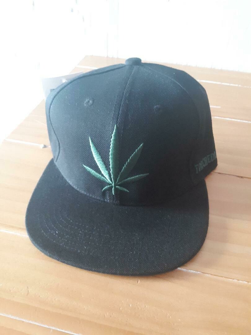 BrokenSpirit_Apparel (BSA) Black with Green Cannabis Hat