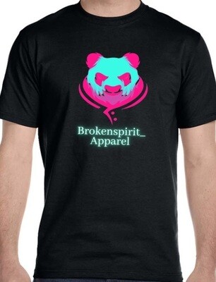 BrokenSpirit_Apparel (BSA) Black T-Shirt with Mean Panda