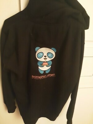 BrokenSpirit_Apparel (BSA) Logo on The Front With Standing Panda on The Back Hoodie