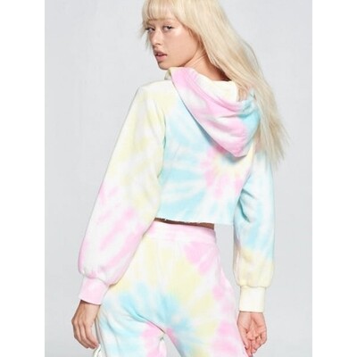 BrokenSpirit_Apparel (BSA) Long Sleeved Tie Dye Crop Hoodie