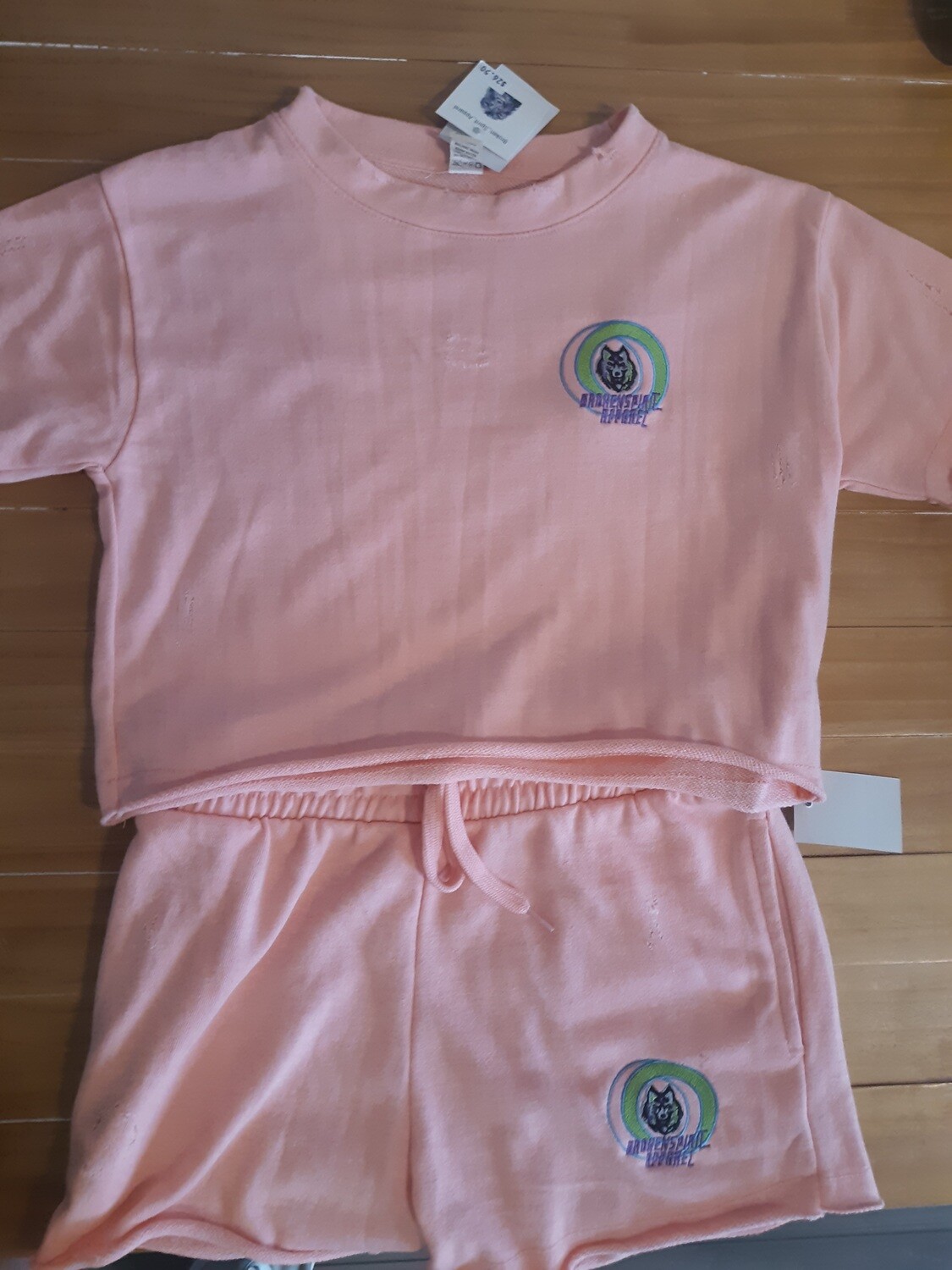 BrokenSpirit_Apparel (BSA) Pink Woofie Crop Top t-shirt and Short Set