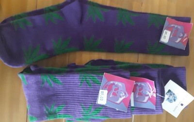 BrokenSpirit_Apparel (BSA) Purple and Green Cannabis Socks