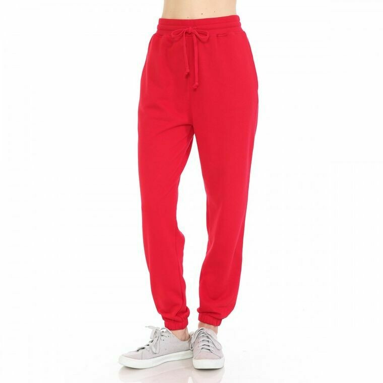 BrokenSpirit_Apparel (BSA) Red Elastic Cuff Fleece Jogger