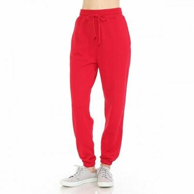 BrokenSpirit_Apparel (BSA) Red Elastic Cuff Fleece Jogger