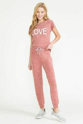 BrokenSpirit_Apparel (BSA) Melange Side Stripe Short Sleeve & Jogger Set