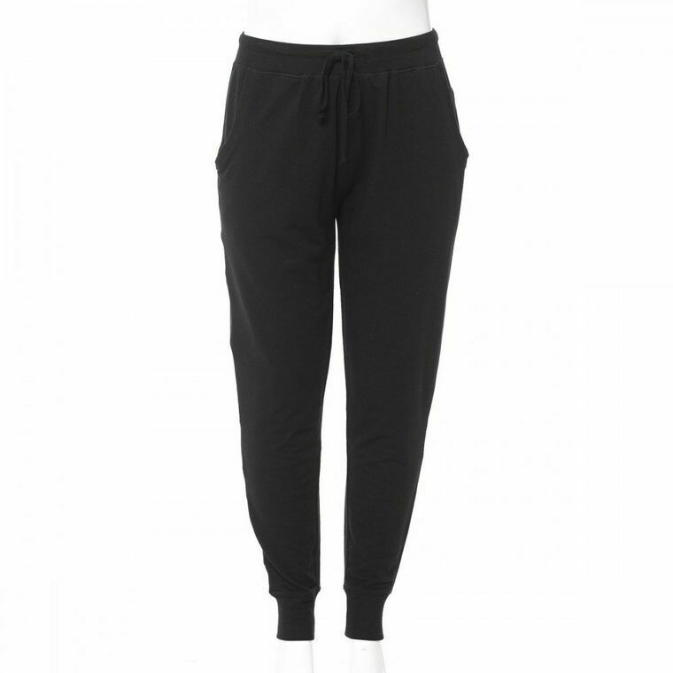 BrokenSpirit_Apparel (BSA) Plus Size French Terry Contrast Waistband Cuffed Black Pull-On Joggers