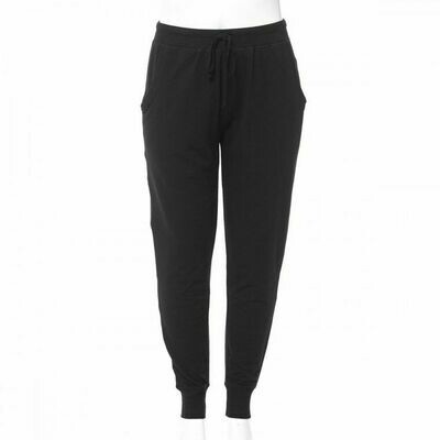BrokenSpirit_Apparel (BSA) Plus Size French Terry Contrast Waistband Cuffed Black Pull-On Joggers