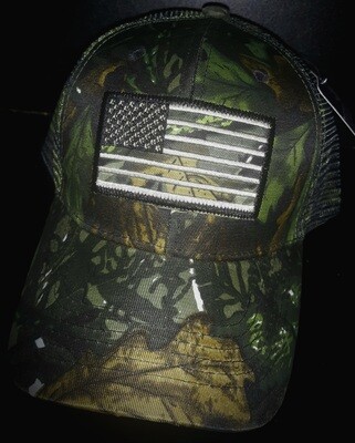 BrokenSpirit_Apparel (BSA) Camo Mesh Hat With U.S.A Flag