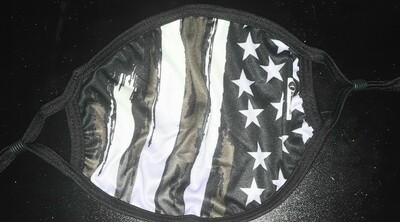 BrokenSpirit_Apparel (BSA) Black and White Stars and Stripes Facemask