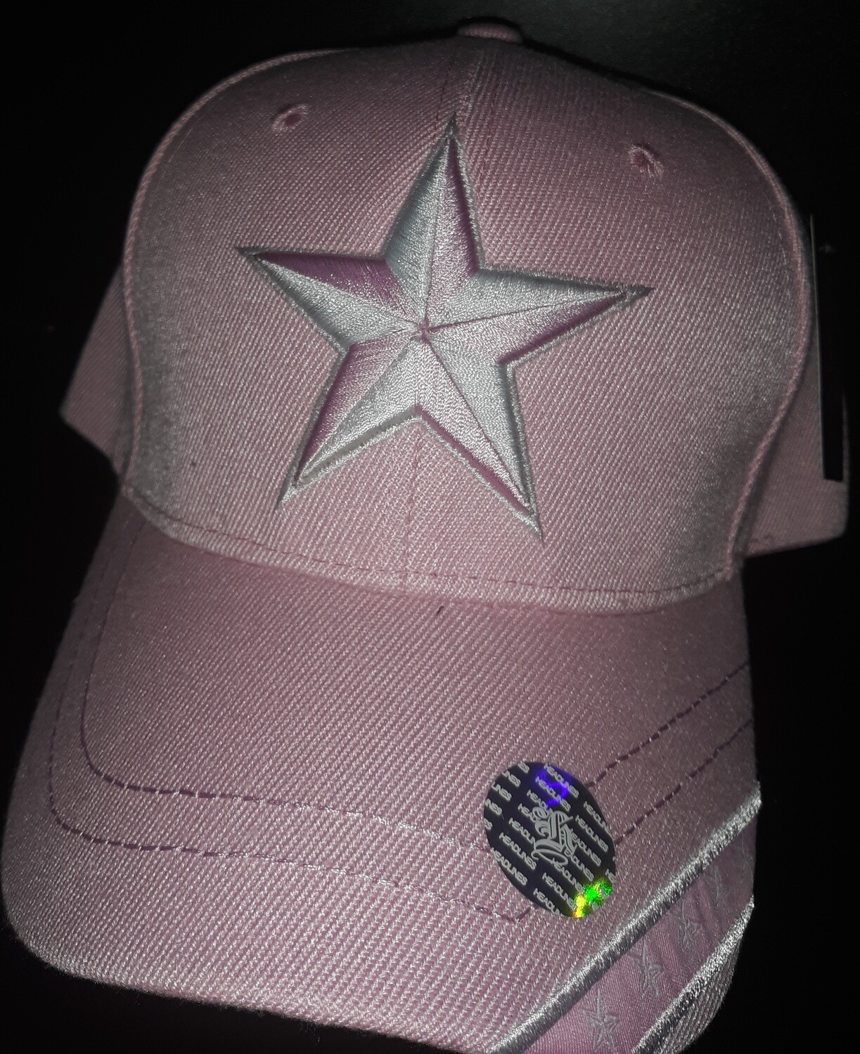 BrokenSpirit_Apparel (BSA) Pink Hat with a White and Pink Star