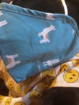 BrokenSpirit_Apparel (BSA) Teal with Llamas Facemask