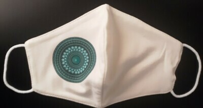 BrokenSpirit_Apparel (BSA) White with Blue Designs Facemask