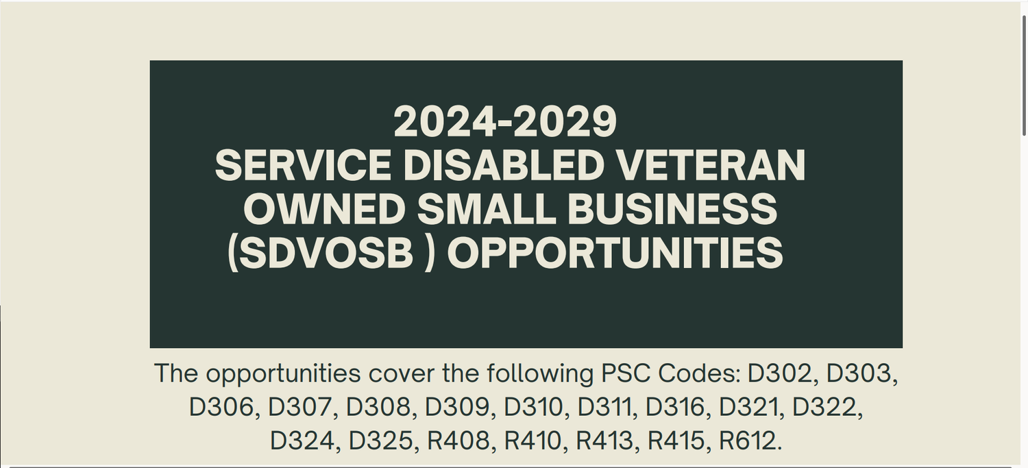 2024-2029 SDVOSB Opportunities