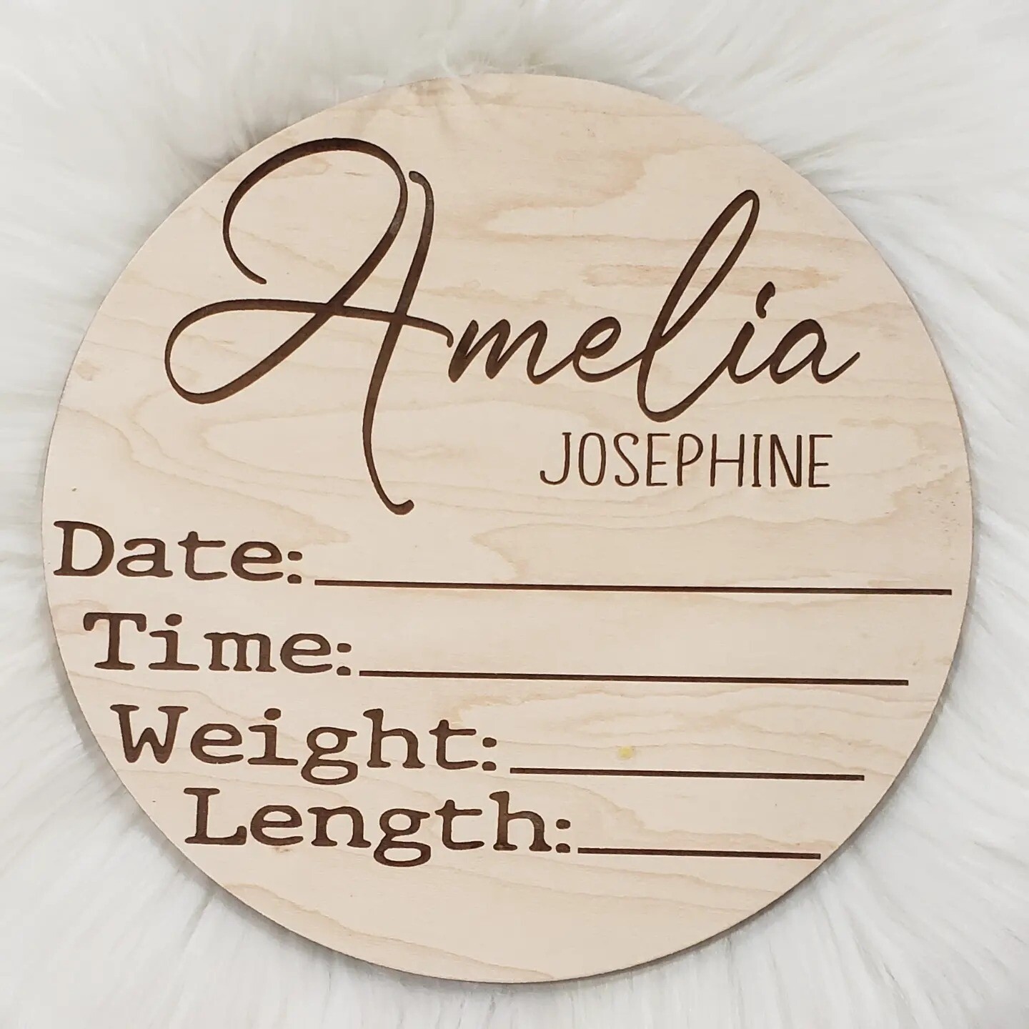 Double sided birth announcement