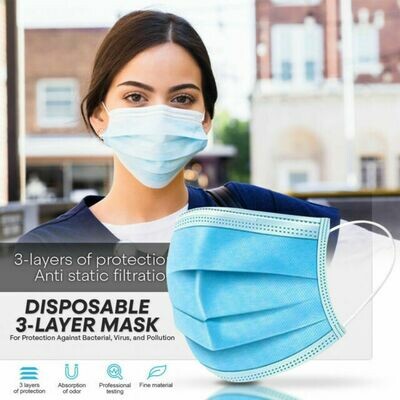 DISPOSABLE PROTECTIVE MASK 3-PLY 50CT
