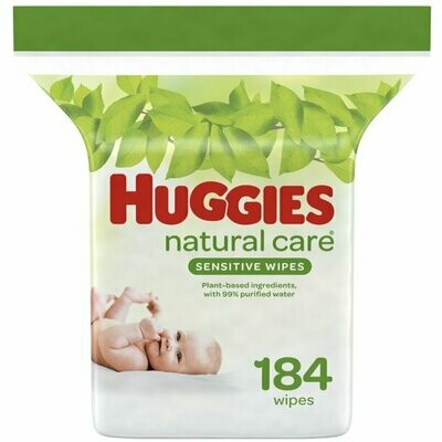 Huggies Natural Care Sensitive Baby Wipes, Unscented, 1 Refill Pack (184 Wipes Total)