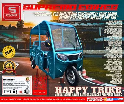 HAPPY TRIKE (FAMILY OR BUSINESS TYPE ELECTRIC BIKE)