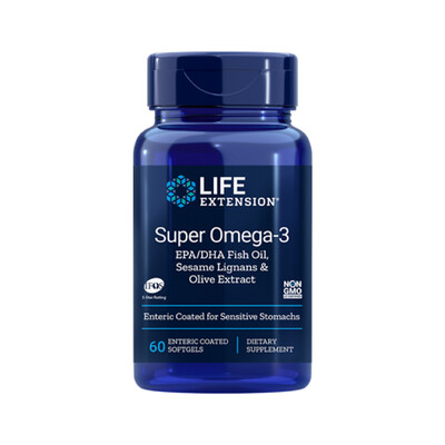 Super Omega-3 w/Sesame Lignans & Olive Extract (60, 120 softgels y enterico) Super Omega-3 w/Sesame Lignans & Olive Extract (60, 120 softgels y enterico)