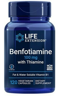 Benfotiamine (B1) w/ Thiamine 100 mg (120 Caps) Benfotiamine (B1) w/ Thiamine 100 mg (120 Caps)