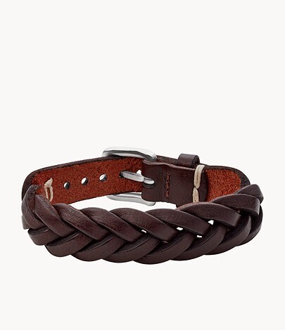 Bracelet Leather Essentials en cuir brun
