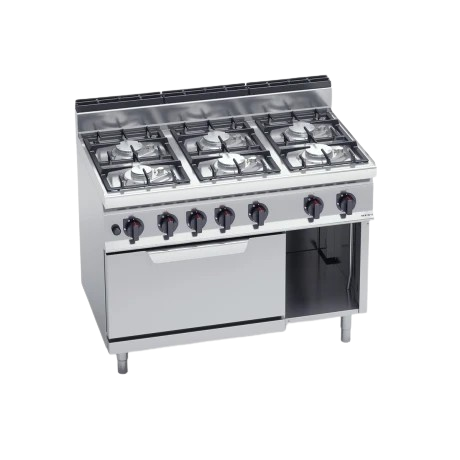 Cocina industrial de 6 hornallas a gas/súper gas con horno