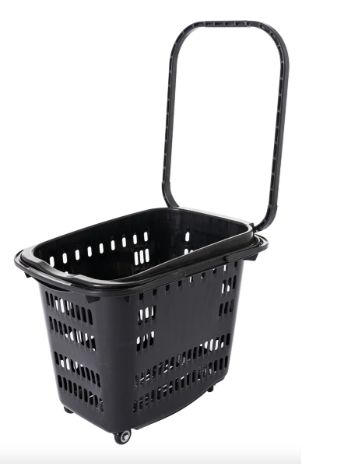Canasto con ruedas color negro  600x390x400