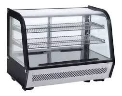Vitrina vidrio curvo sobre mostrador 160lts