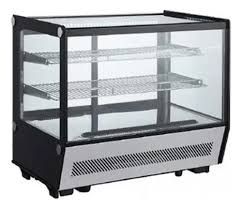 Vitrina vidrio recto sobre mostrador 120lts