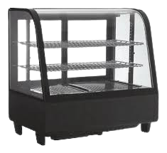 Vitrina vidrio curvo sobre mostrador 100lts