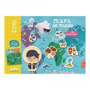 Estuche artista: Mapa del mundo con pegatinas