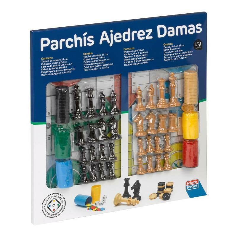 TABLERO PARCHIS-AJEDREZ-DAMAS