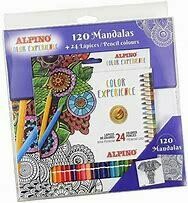 ESTUCHE 120 MANDALAS + 24 LAPICES COLORES ALPINO