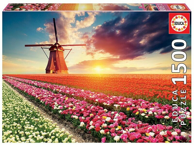 PUZZLE 1500 PAISAJE DE TULIPANES