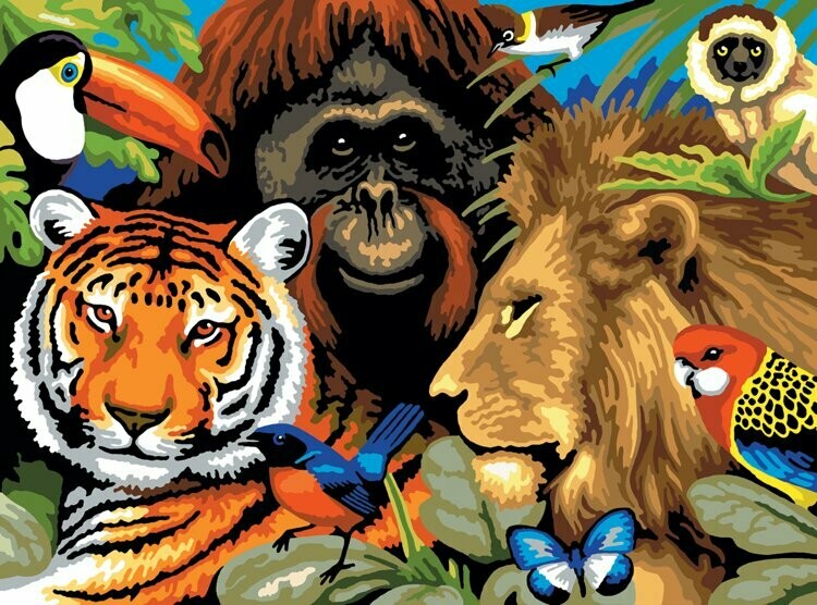 PINTANDO POR NUMEROS ANIMALES SELVA