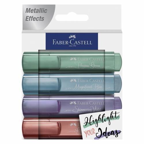 ROTULADOR FLUOR FABER 46 METALLIC ESTUCHE 4UD "NUEVO"
