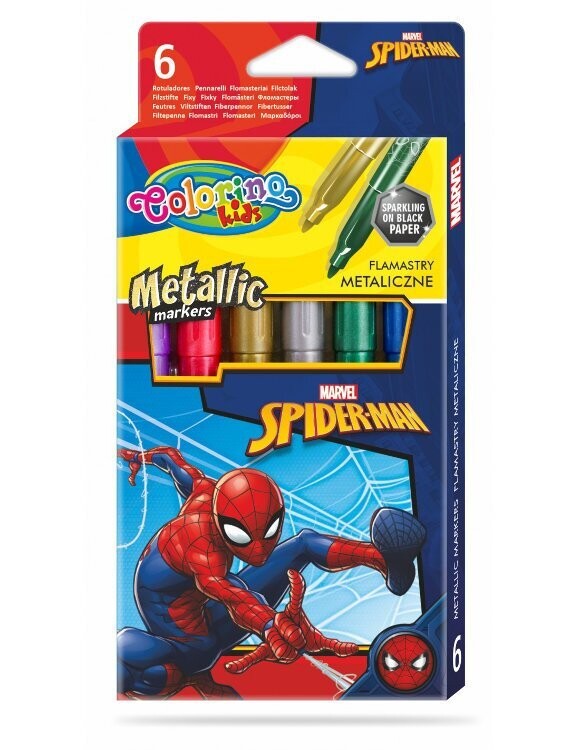 PACK 6 ROTULADORES METALICOS SPIDERMAN