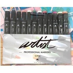 ROTULADOR DOBLE PUNTA 12 COLORES GAMA ARTIST