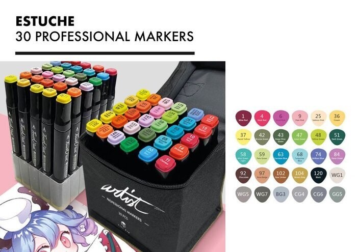 ESTUCHE ROTULADORES GAMA ARTIST 30 COLORES