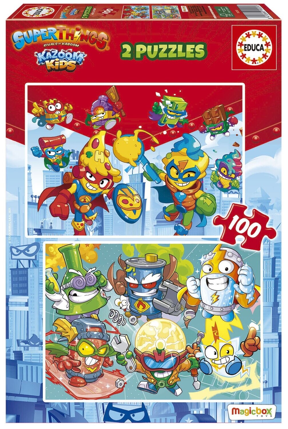 PUZZLE SUPERTHINGS  2X100 PZAS