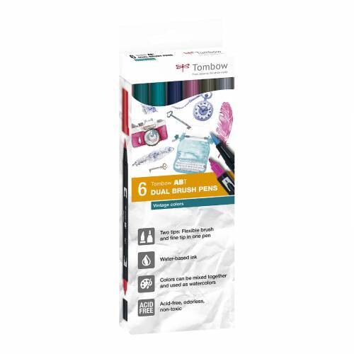 Estuche 6 Rotuladores ABT Tombow Colores Vintage