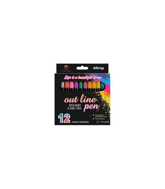 ROTULADOR BICOLOR LETTERING METALLIC-PASTEL 12UD