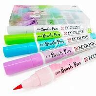 Set de 5 rotuladores de tonos pastel de punta pincel acuarelables Ecoline Brush Pen de Talens