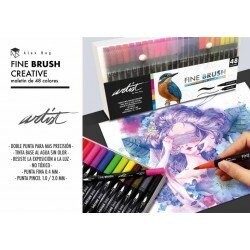 ROTULADOR PINCEL 2 PUNTAS 48 COLORES FIEN BRUSH